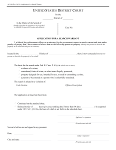 sample warrant application form